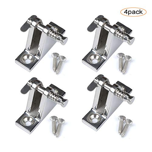 MX Bimini Top Deck Hinge 90° with Quick Release Pins316 Stainless Steel Heavy Duty  Flat Mount