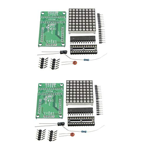 HiLetgo 2pcs MAX7219 88 Dot Matrix Module DIY Kit MAX7219 8x8 Common Cathode LED Dot Matrix DIY MCU Control Display Module 5V for Arduino