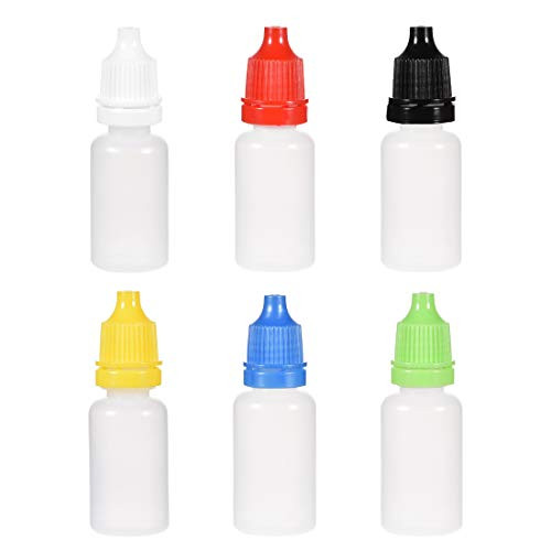 uxcell Plastic Dropper Bottles 10ml 034 oz Empty Squeezable Liquid Dropper Bottle with Cap Pack of 12