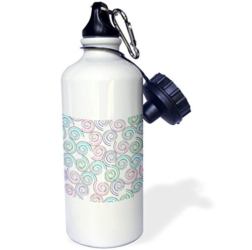 3dRose  Spirals pattern on white background  Sports Water Bottle 21 oz White