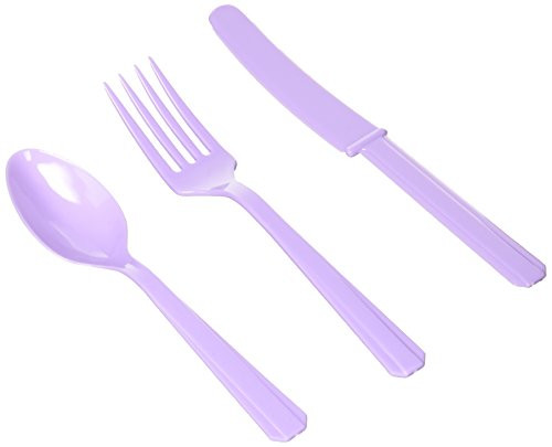 amscan Assorted Plastic Cutlery   Party Supply   Lavender   288 ct