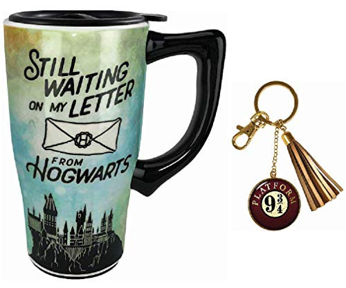 Spoontiques Harry Potter Bundle Letters Travel Mug and Platform 9 3 4 Keychain