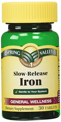 Spring Valley Slow Release Iron 30 Tablets  1