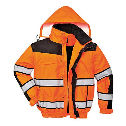 Portwest UC466OBRXXL Regular Fit Hi Vis Classic Bomber Jacket XX Large Orange Black