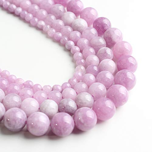 Yochus 8mm Natural Purple Angelite Round Loose Beads Natural Stone Beads for Jewelry Making