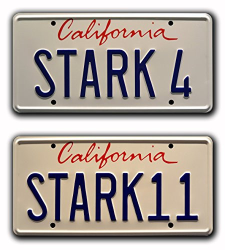Celebrity Machines Iron Man   Stark 4   Stark 11   Metal Stamped License Plates