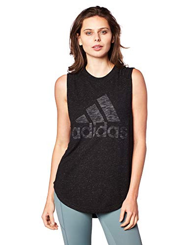 adidas Women s Athletics Graphic Drop Hem Muscle Tee Black 2XS