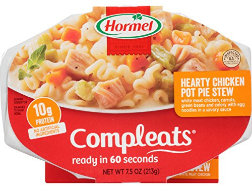 Compleats Hormel Microwave Meals Chicken Pot Pie with Noodles 75 oz  Pack of 7
