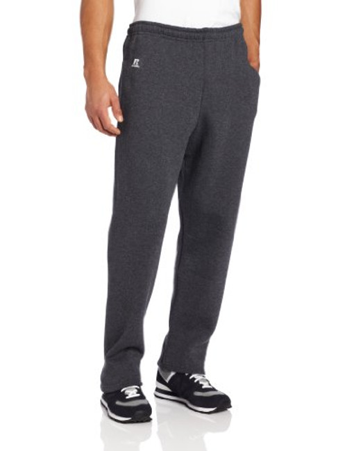 Russell Athletic Men s Dri Power Open Bottom Sweatpants with Pockets Black Heather XX Large