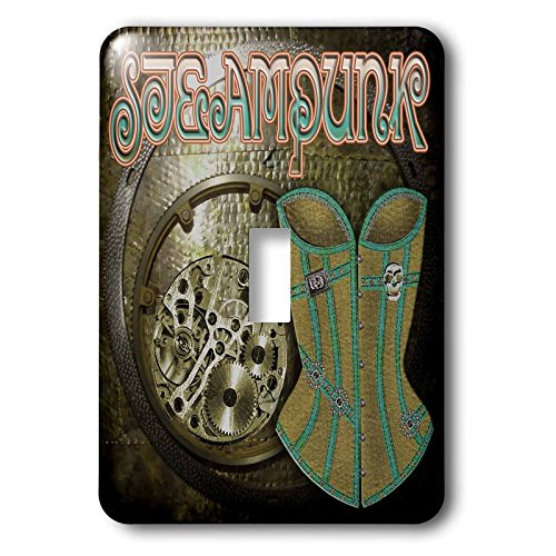 3dRose LLC lsp 103656 1 Steampunk Corset and Cogs Gears Background Single Toggle Switch