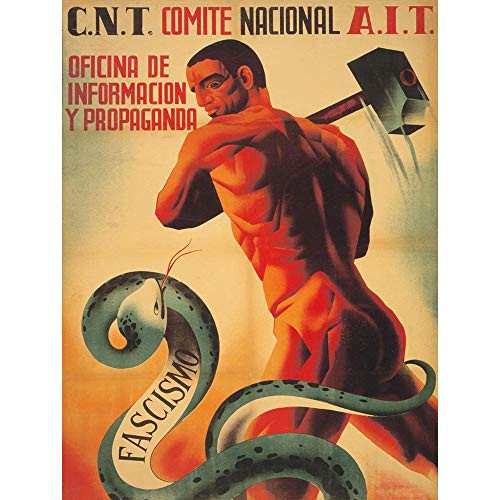 Wee Blue Coo War Spanish Civil Cnt AIT Anti Fascist Republican Spain Snake Unframed Wall Art Print Poster Home Decor Premium