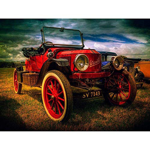 Wee Blue Coo Vintage Red Old Car Classic Automobile Unframed Wall Art Print Poster Home Decor Premium