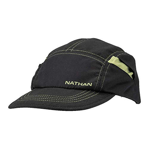 Nathan Quick Stash Run Hat Black Mosstone