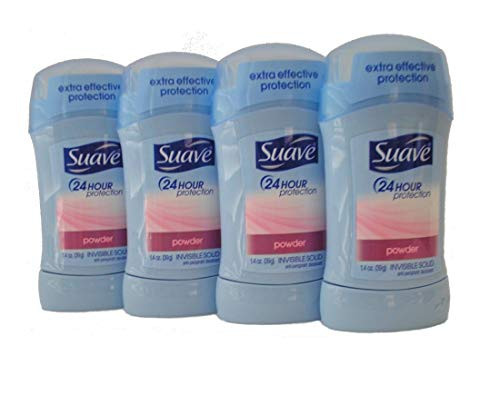 Suave 24 Hour Protection Invisible Solid  Powder  scent Anti perspirant Deodorant 14 oz  Pack of 4
