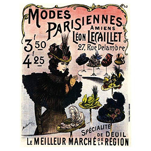 Wee Blue Coo Advertising Parisian Fashion Retro Hat Unframed Wall Art Print Poster Home Decor Premium
