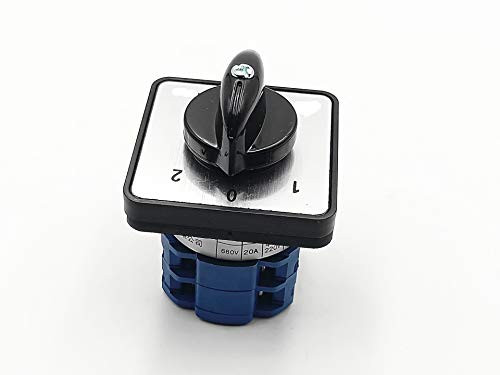 LXM Changeover Switch 3 Position Lock Switch Rotary Selector Cam Switch Panel Mount 8 Terminals Latching Ui 660V Ith 20A