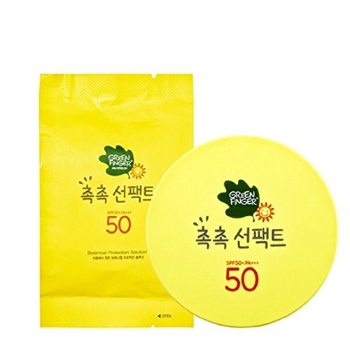 Green Finger Kids Sunscreen Facial Cushion Pact AloeBaobao Moringa Children Sun Protection SPF50  Product Refill  16g