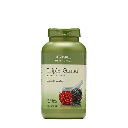 GNC Herbal Plus Triple Ginsa 200 Capsules Supports Vitality