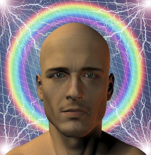 Posterazzi PSTRFF200667S Surreal Composition Man on Rainbow Background Photo Print 11 x 17 Multi