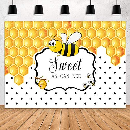 BackdropsOnline 7X5ft Sweet As can Bee Baby Shower Backdrops for Photography Honeycomb Bee Themed Birthday Party Decorations Dessert Table Banner Yellow Bee Day Bumble Bee Photo Background BackdropsOnline 7X5ft Sweet As can Bee Baby Shower Backdrops for Photography Honeycomb Bee Themed Birthday Party Decorations Dessert Table Banner Yellow Bee Day Bumble Bee Photo Background