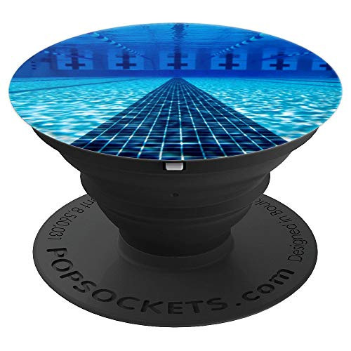 Swimming Pool Blue Water Swimmer Gift PopSockets Grip and Stand for Phones and Tablets