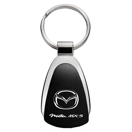 Mazda Miata MX5 Black Teardrop Key Fob Authentic Logo Key Chain Key Ring Keychain Lanyard
