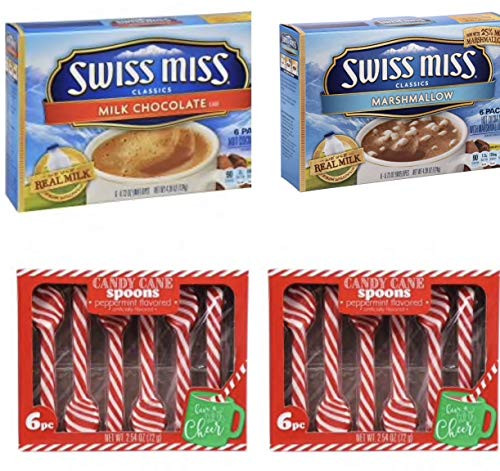 Swiss Miss Milk Chocolate Marshmallow Hot Cocoa Mix 6 Pack Each Peppermint Candy Cane Spoons 6 ct 2 Boxes Swiss Miss Milk Chocolate Marshmallow Hot Cocoa Mix 6 Pack Each Peppermint Candy Cane Spoons 6 ct 2 Boxes