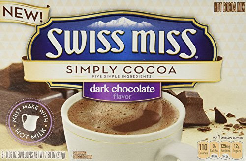 Swiss Miss Simply Cocoa Dark Chocolate Hot Cocoa Mix 8 Count 768oz Box  Pack of 3