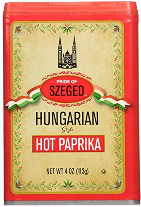 Pride of Szeged Hot Paprika Hungarian Style Spice 4 oz Tin 1 Count