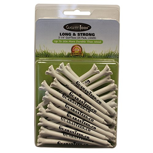 Golf Tees Guarantees Long   Strong 3 1 4  Nearly Unbreakable Plastic Low Friction Consistent Height 25 Pack of Tees for Golf Made in USA Guarantee