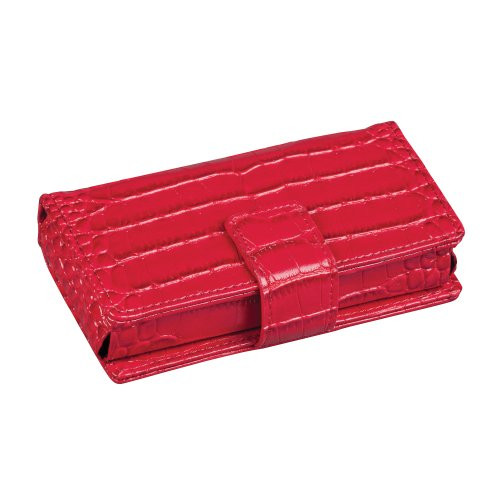 HealthSmart Travel Pill Case 7 Day Pill Organizer Each Compartment 15 Pill Size Snap Closure Red Crocodile