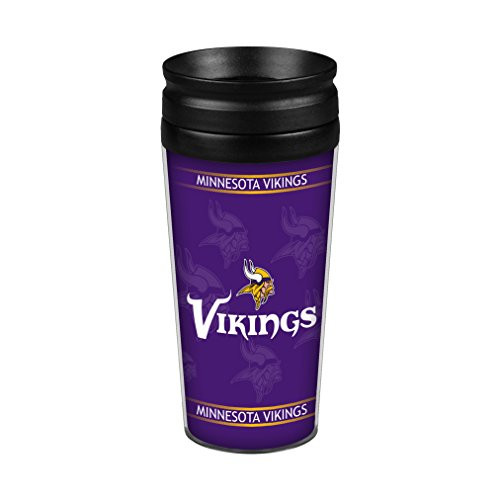 Boelter Brands NFL Minnesota Vikings Full Wrap Travel Tumbler 14 Ounce Purple