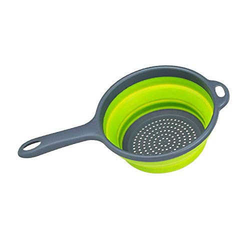 Kitchen Foldable Silicone Strainers TangoLL Collapsible Colanders with Handles Space Saver Folding Strainers Colander Capacity of 2 quart