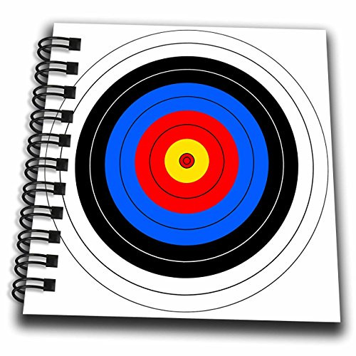 3dRose db 157561 3 Target with Red Yellow Black White   Blue Rings Archery Goal Sport Game Illustration Mini Notepad 4 by 4