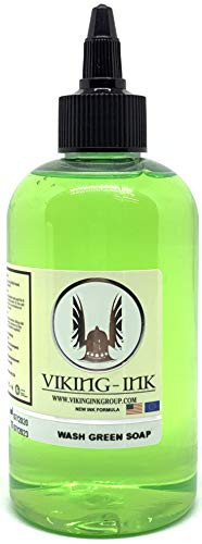 Tattoo?WASH GREEN SOAP 8oz  240ml  NEUTRAL SOAP?foam?soap for before and after the tattoo no red skin aftercare VEGAN