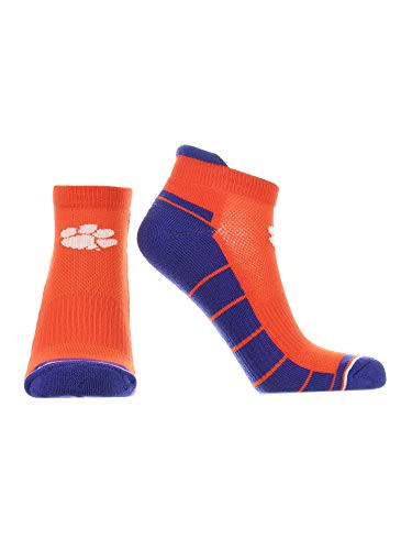 Clemson Tigers Low Cut Ankle Socks Tab  Orange Purple White Large