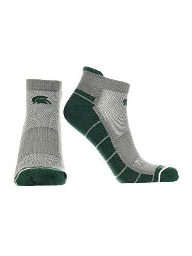 Michigan State Spartans Low Cut Ankle Socks Tab  Grey Green Large