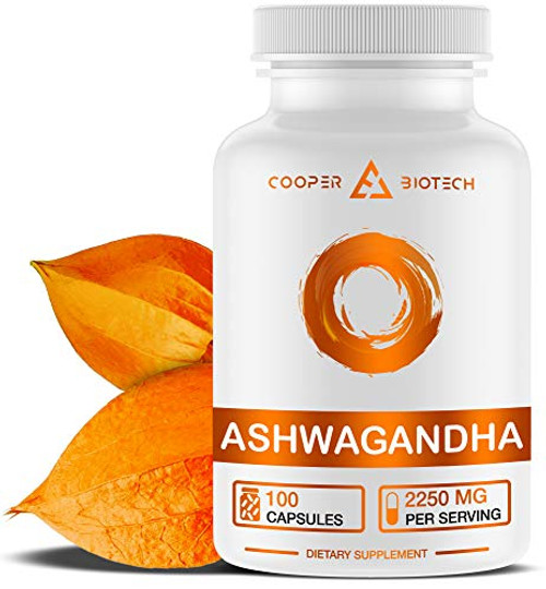 Ashwagandha   100 Capsules 2250MG   Organic Ashwagandha Root Powder Extract   Anxiety Relief  Stress Relief   Mood Enhancer   Cortisol   Adrenal Support   Adrenal Fatigue   Thyroid Support Supplements