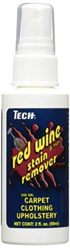 TECH Red Wine Stain Remover 2 oz Spray Bottle For Carpet Clothes Upholstery and Other Fabrics