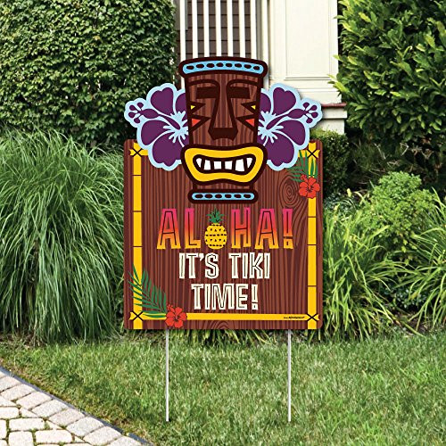 Big Dot of Happiness Tiki Luau Party Decorations Tropical Hawaiian Summer Party Welcome Yard Sign Big Dot of Happiness Tiki Luau Party Decorations Tropical Hawaiian Summer Party Welcome Yard Sign