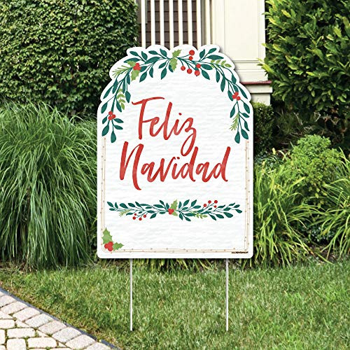 Big Dot of Happiness Feliz Navidad   Party Decorations   Holiday and Spanish Christmas Party Welcome Yard Sign