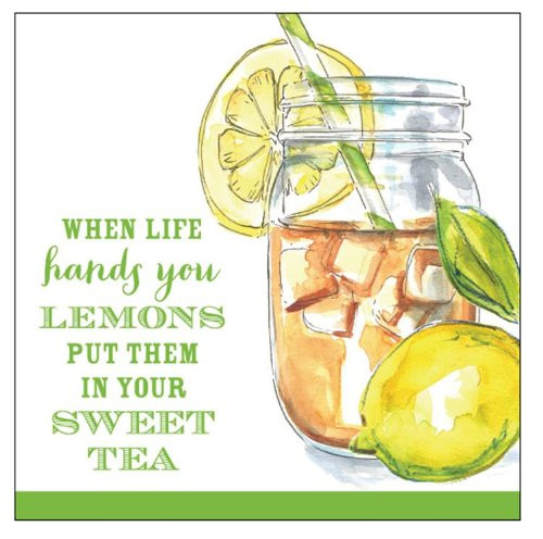 Slant 40 Cocktail Napkins - When Life Handy You Lemons Put Them in Your Sweet Tea