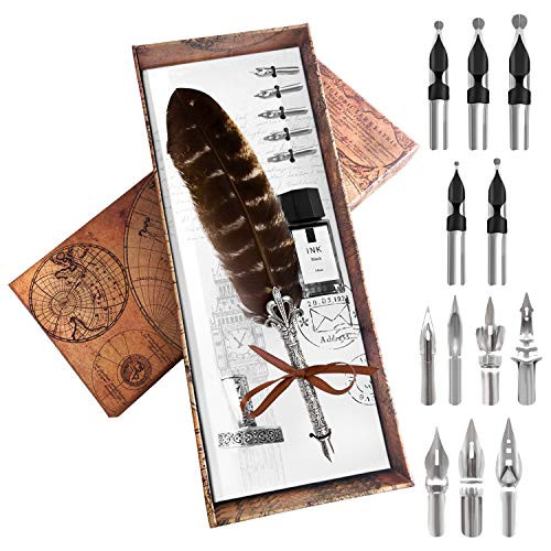 Calligraphy Pen Set Feather Pen Calligraphy Pen Set Quill And Ink Set Calligraphy Set For Beginners Feather Pen And Ink Set Quill Pen And Ink Set Quill Pen   Natural Feather Pen