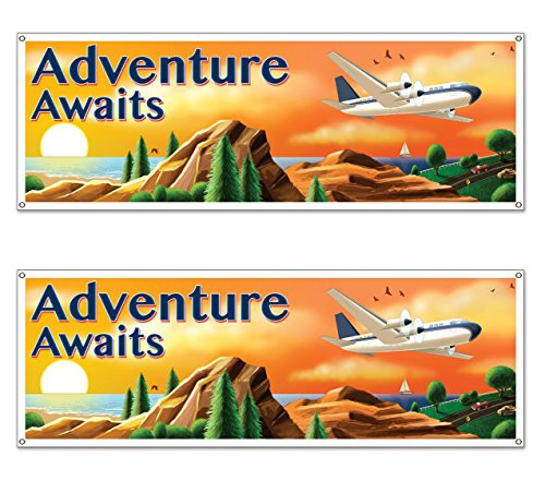 Beistle 54956 Around the World Sign Banners 2 Piece, 5' x 21", Multicolored