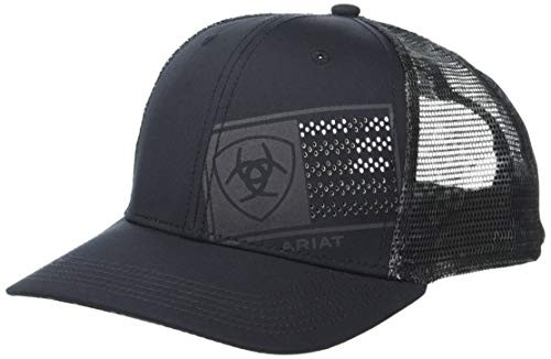 ARIAT Offset Tonal Flag Logo Snapback Cap Black One Size ARIAT Offset Tonal Flag Logo Snapback Cap Black One Size