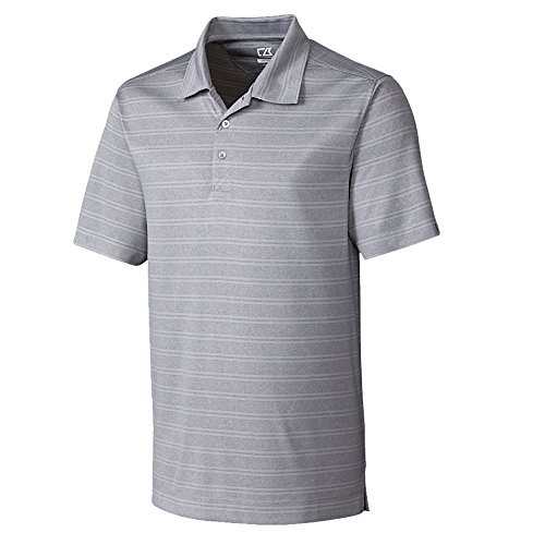 Cutter   Buck Men s Big and Tall Big   Tall Melange Stripe Interbay Polo Shirt Fog Heather 1XB