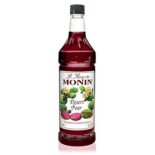 Monin   Desert Pear Syrup Bold Flavor of Prickly Pear Cactus Natural Flavors Great for Iced Teas Lemonades Cocktails Mocktails and Sodas Vegan Non GMO Gluten Free  1 Liter