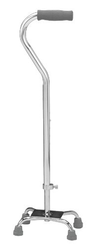 Carex Small Base Offset Quad Cane Silver 29 Pound