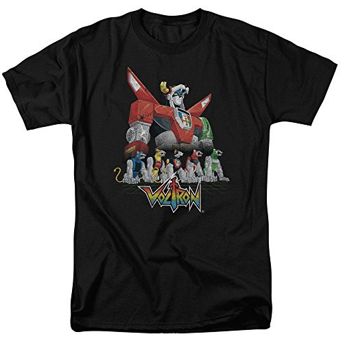Voltron  Defender of The Universe TV Show Voltron s Lions Adult T Shirt Black
