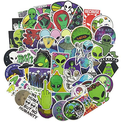 Alien Laptop Stickers 50pcs Cool Kids Teen Vinyl Computer Waterproof Water Bottles Skateboard Luggage Decal Graffiti Patches Decal